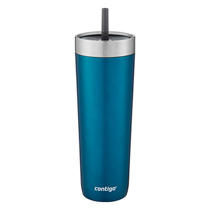 Luxe Stainless Steel Travel Tumbler with Spill-Proof Lid and Straw, 24oz ·A