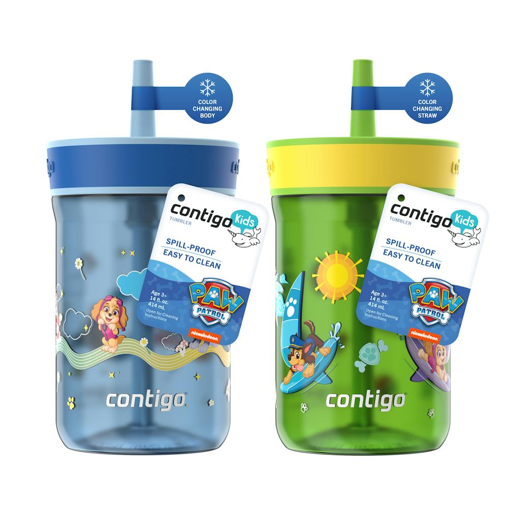 Contigo® Kids’ Leighton Straw Tumbler with Spill-Proof Leak-Proof Lid, 14oz ·D